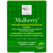 Maisto papildas svorio kontrolei Gliukozės koncentracijai NEW NORDIC MULBERRY, 60 tab. | Mano Vaistinė