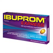 Trumpalaikiam silpnam ar vidutinio stiprumo skausmui, uždegimui malšinti Skausmui, karščiavimui, uždegimui IBUPROM EXPRESS 400 mg, 4 kaps. | Mano Vaistinė Trumpalaikiam silpnam ar vidutinio stiprumo skausmui, uždegimui malšinti Skausmui, karščiavimui, uždegimui IBUPROM EXPRESS 400 mg, 4 kaps. | Mano Vaistinė