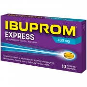 Trumpalaikiam silpnam ar vidutinio stiprumo skausmui, uždegimui malšinti Skausmui, karščiavimui, uždegimui IBUPROM EXPRESS, 400 mg, 10 kaps. | Mano Vaistinė Trumpalaikiam silpnam ar vidutinio stiprumo skausmui, uždegimui malšinti Skausmui, karščiavimui, uždegimui IBUPROM EXPRESS, 400 mg, 10 kaps. | Mano Vaistinė