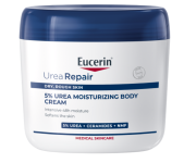 Akimirksniu sumažina sausos odos požymius Kūno kremas su 5 % šlapalo EUCERIN UREAREPAIR, 450 ml | Mano Vaistinė