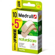 Pleistrai MEDRULL NATURAL CARE, 10 vnt. + 5 vnt. | Mano Vaistinė Pleistrai MEDRULL NATURAL CARE, 10 vnt. + 5 vnt. | Mano Vaistinė