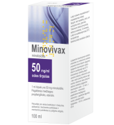 Odos tirpalas vartojamas vyrų paveldimam plikimui gydyti. Plaukų augimą skatinantis vaistas MINOVIVAX 50 mg/ml, 100 ml | Mano Vaistinė