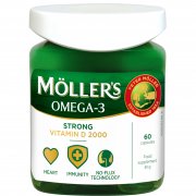 Imunitetui, širdies veiklai, kaulams Žuvų taukai MOLLER'S STRONG + VITAMIN D, 60 kaps. | Mano Vaistinė Imunitetui, širdies veiklai, kaulams Žuvų taukai MOLLER'S STRONG + VITAMIN D, 60 kaps. | Mano Vaistinė