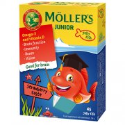 Imunitetui, smegenų funkcijai, regėjimui Braškių skonio MOLLER'S JUNIOR OMEGA-3, 45 kramtomos žuvelės | Mano Vaistinė Imunitetui, smegenų funkcijai, regėjimui Braškių skonio MOLLER'S JUNIOR OMEGA-3, 45 kramtomos žuvelės | Mano Vaistinė