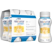 Specialios medicininės paskirties maisto produktas Medicininis vanilės skonio gėrimas NESTLE RESOURCE PROTEIN, 4 x 200 ml | Mano Vaistinė
