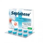 Gerklės skausmą ir uždegimą mažinantis vaistas Gerklei SEPTABENE, 3 mg /1 mg, 16 kietųjų pastilių  | Mano Vaistinė Gerklės skausmą ir uždegimą mažinantis vaistas Gerklei SEPTABENE, 3 mg /1 mg, 16 kietųjų pastilių  | Mano Vaistinė