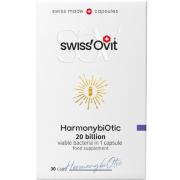 4 tipų bakterijų kultūrų derinys Gerosios bakterijos SWISSOVIT HARMONYBIOTIC, 30 kaps. | Mano Vaistinė