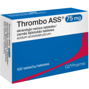 Vaistas trombams mažinti Nuo trombų susidarymo THROMBO ASS  75 mg, 100 tab.  | Mano Vaistinė