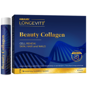 Geriamasis kolagenas Grožiui, plaukams ir nagams WALMARK LONGEVITY Beauty Collagen Shots, 14 buteliukų | Mano Vaistinė
