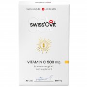 Be glitimo, be laktozės, tinkantis veganams Vitaminas C SWISSOVIT, 500 mg, 30 kapsulių | Mano Vaistinė Be glitimo, be laktozės, tinkantis veganams Vitaminas C SWISSOVIT, 500 mg, 30 kapsulių | Mano Vaistinė