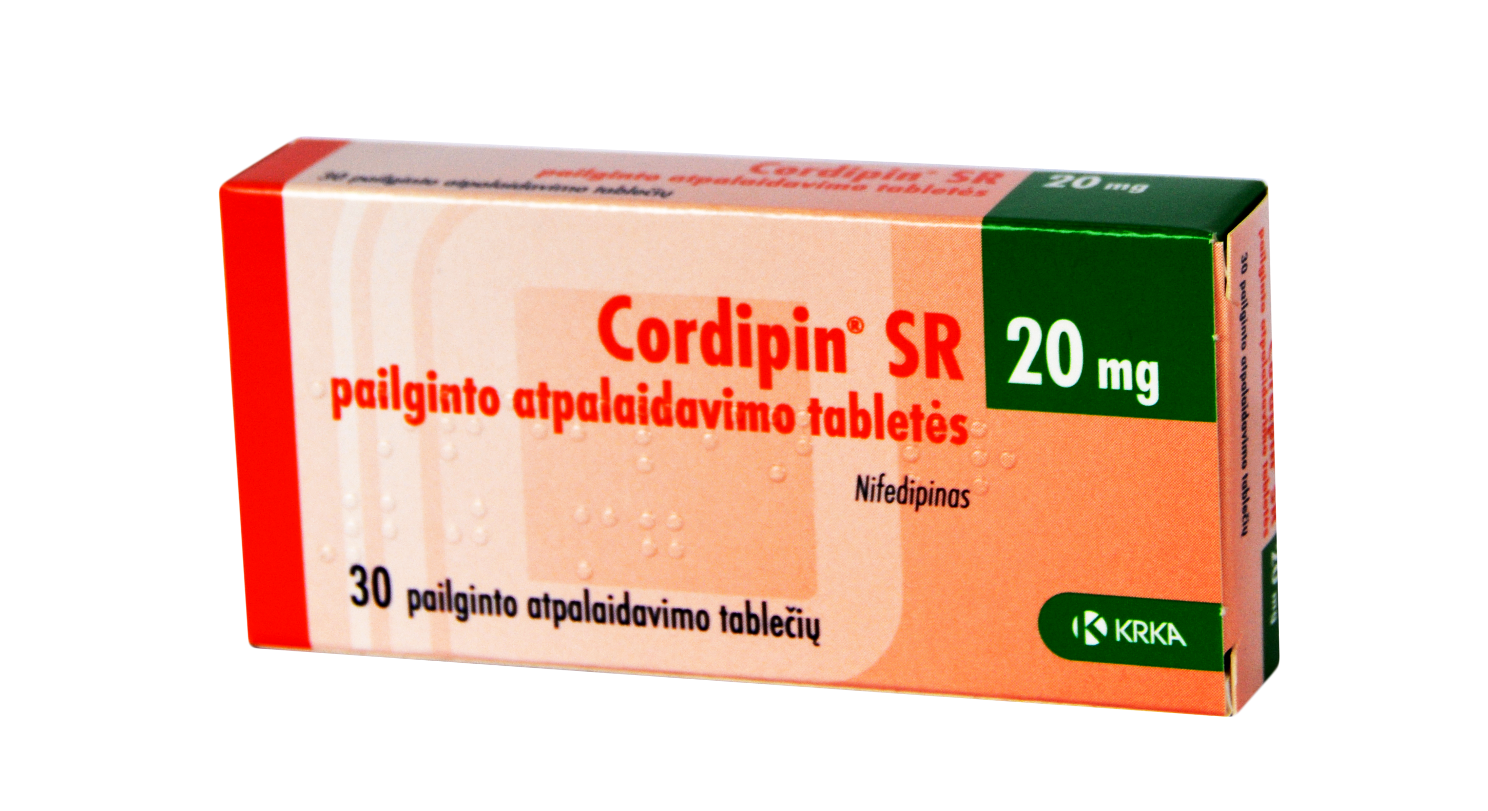 Cordipin retard 20mg tabletės N30