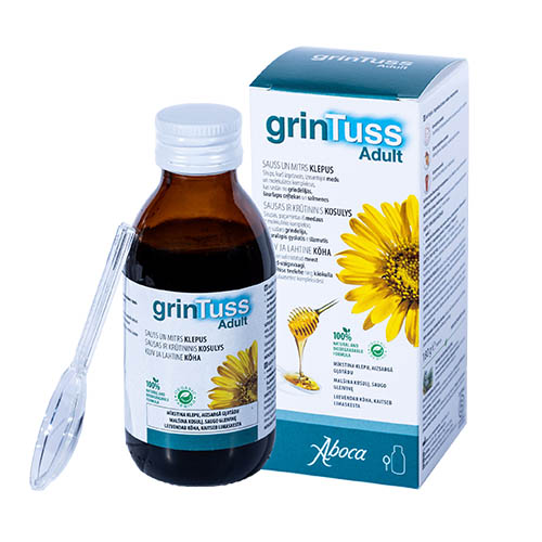 GrinTuss Adult sirupas 180ml | Internetinėje “MANO vaistinėje”