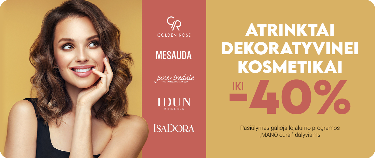 Dekoratyvinei kosmetikai -40%