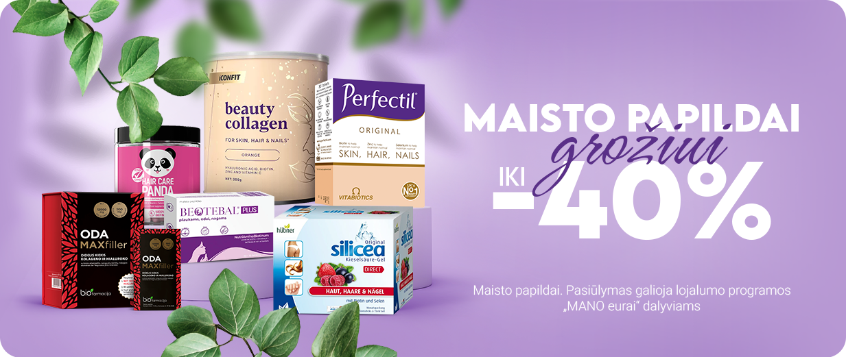 Grožiui maisto papildai iki -40%