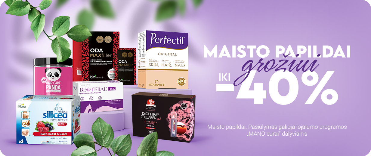 Grožiui maisto papildai iki -40%
