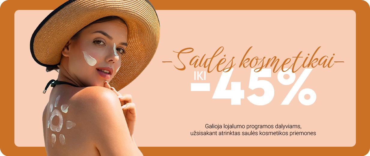 Saulės kosmetikai iki -45%