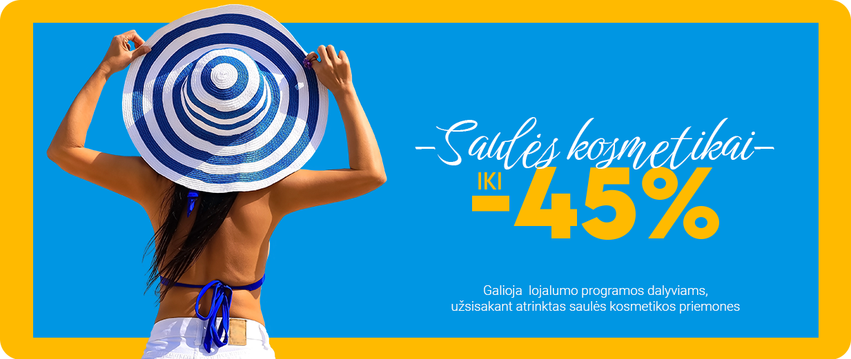 Saulės kosmetikai iki -45%