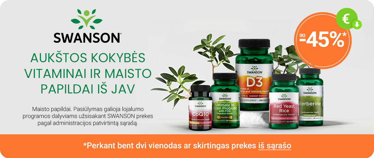 SWANSON  iki -50% perkant bent 2 prekes (i&scaron; sąra&scaron;o)