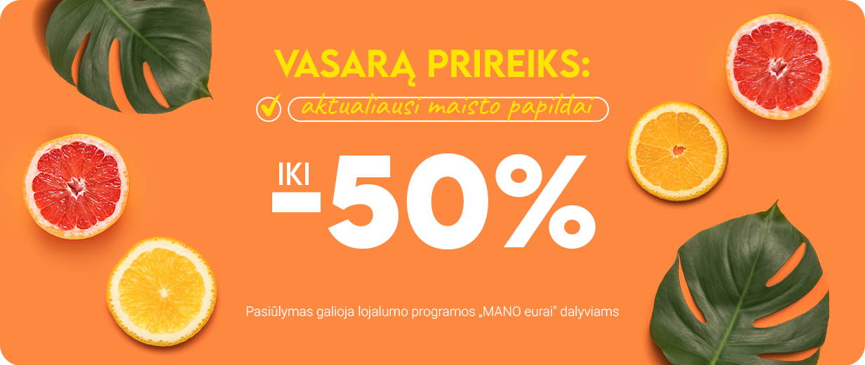 Vasaros maisto papildai iki -50%
